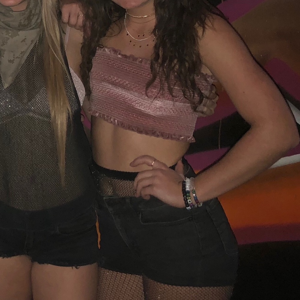 Silence + Noise pink Bandeau Top